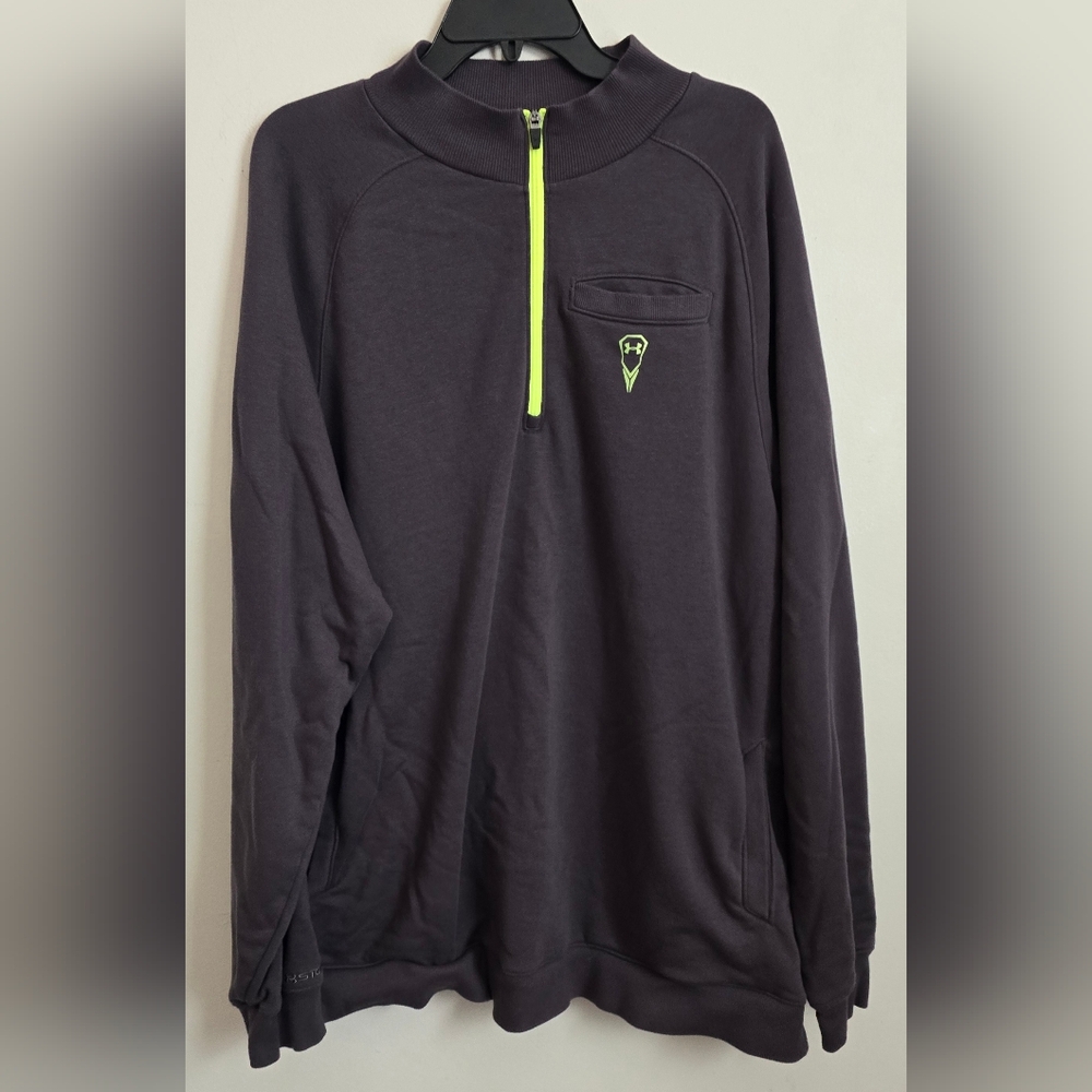 Men's Under Armour Storm Lacrosse Quarter Zip Pullover 2XL Gray Lightweight